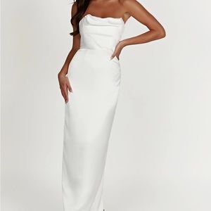 Meshki Strapless White Maxi Dress